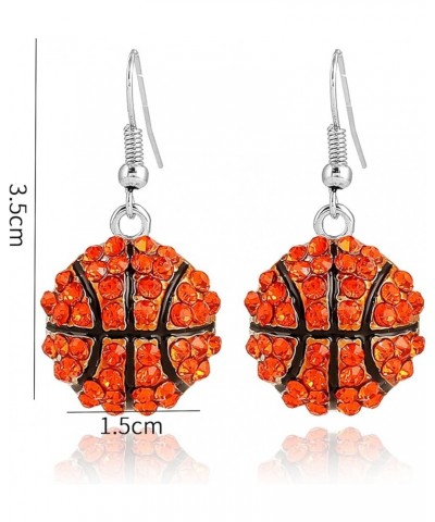 Rhinestone Basketball Dangle Earrings,Crystal Volleyball Baseball Sport Drop Earrings Jewelry for Women Girls Teammate Birthd...