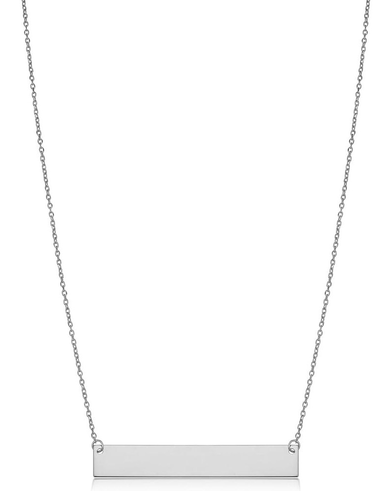 14k Gold 1.5 inch Polished Bar Necklace (18 inch, yellow gold, white gold or rose gold) White Gold $116.10 Necklaces