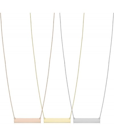 14k Gold 1.5 inch Polished Bar Necklace (18 inch, yellow gold, white gold or rose gold) White Gold $116.10 Necklaces