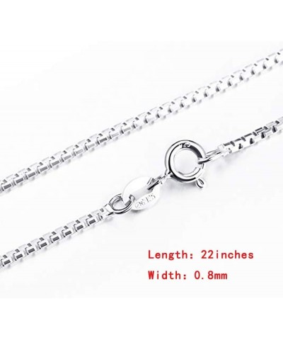 925 Sterling Silver Designer Chain 0.8MM Delicate Italian Box Chain - Super Thin & Strong Lovely Necklaces $6.26 Necklaces