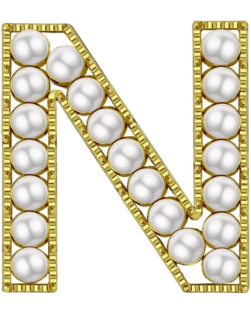 Letter Brooch Pins Letters(A-Z) Plated Metal Simulted pearl Brooches for Women girls Inspired Gift(Gold Tone) Gold N $8.69 Br...