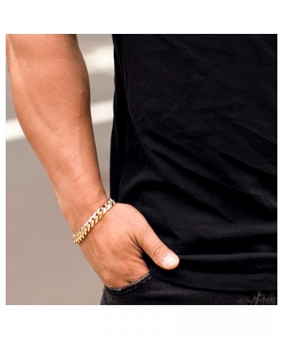 9mm Miami Curb Cuban Link Chain Bracelet 24k Real Gold Plated Gold 9 inches $24.70 Necklaces