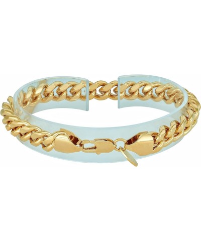 9mm Miami Curb Cuban Link Chain Bracelet 24k Real Gold Plated Gold 9 inches $24.70 Necklaces