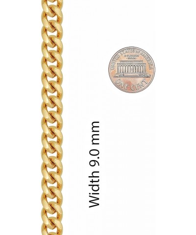 9mm Miami Curb Cuban Link Chain Bracelet 24k Real Gold Plated Gold 9 inches $24.70 Necklaces