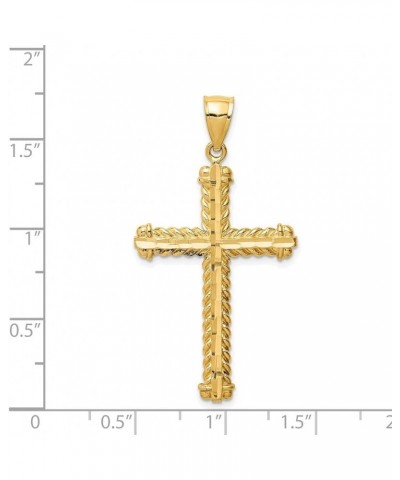 14k Yellow Gold Diamond Cut Cross Pendant Fine Jewelry for Women (L- 43.5 mm, W- 23.25 mm) $166.03 Pendants