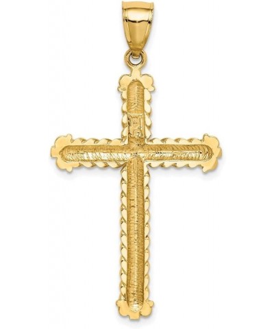 14k Yellow Gold Diamond Cut Cross Pendant Fine Jewelry for Women (L- 43.5 mm, W- 23.25 mm) $166.03 Pendants