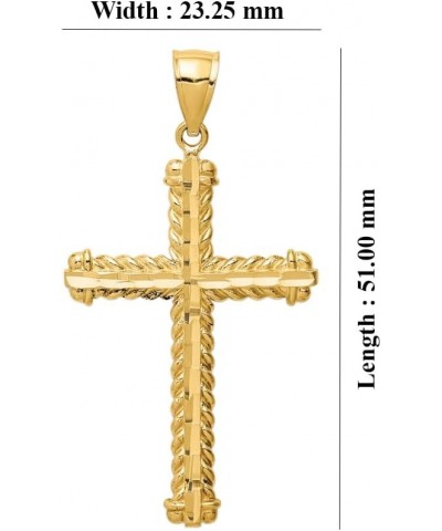 14k Yellow Gold Diamond Cut Cross Pendant Fine Jewelry for Women (L- 43.5 mm, W- 23.25 mm) $166.03 Pendants