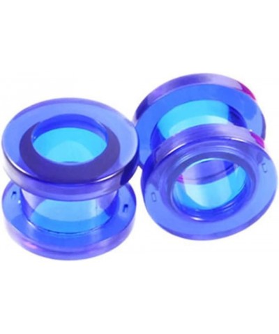 Acrylic Ear Gauges Multiple Sizes, Mens Tunnel Plugs For Ears White Ear Plugs Expander 2pcs Piercing Earrings Blue 4.0 Millim...