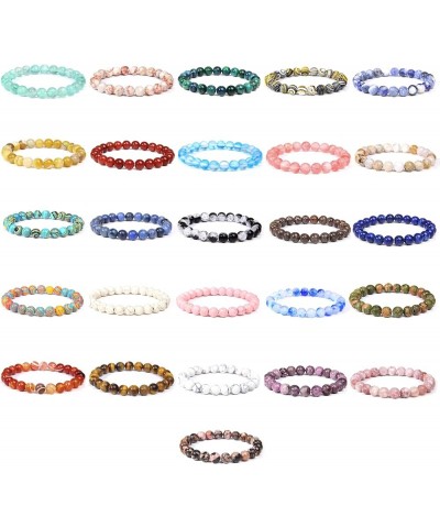 Gemstone Beaded Bracelets - Unisex Handmade Jewelry, Amethyst, Medium With GIFT BAG Emerald Vein Marble $10.79 Bracelets