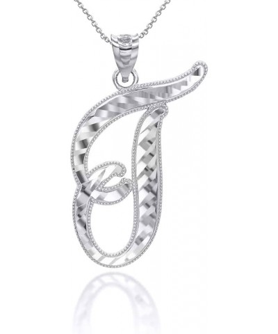 Exquisite .925 Sterling Silver Fine Dangling Cursive Initial A-Z Charm Pendant Necklace - Choice of Initial Letter & Chain Le...