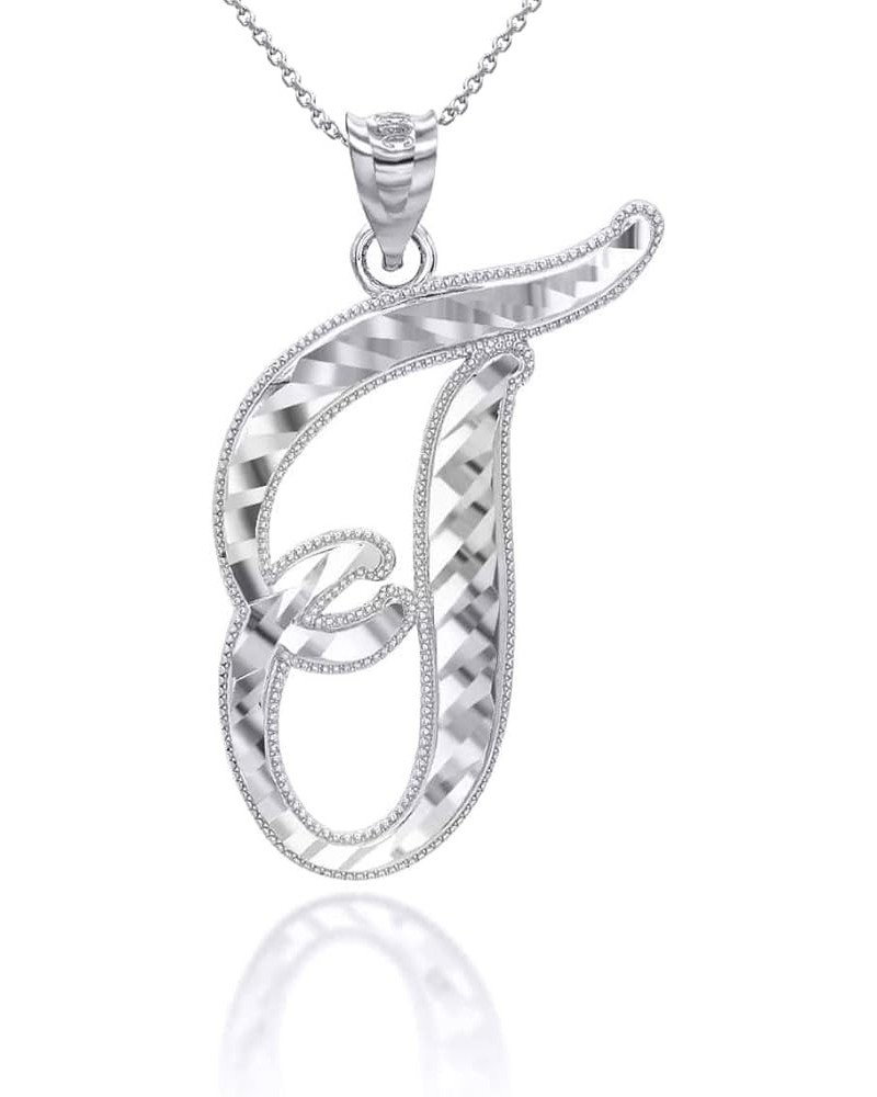 Exquisite .925 Sterling Silver Fine Dangling Cursive Initial A-Z Charm Pendant Necklace - Choice of Initial Letter & Chain Le...