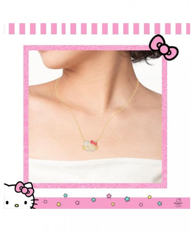 Sanrio Womens Cubic Zirconia Face Necklace 18" Official License, Flash Plated Sterling Silver Necklace $44.00 Necklaces