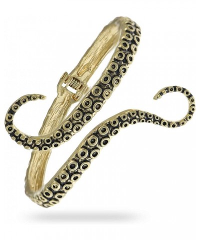 Vintage Octopus Tentacle Animal Sea Ocean Hinged Open Bracelet Bangle Cuff Scary Horror Goth Vintage Gold $7.50 Bracelets