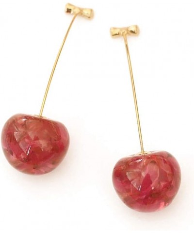 Kakyoin Cherry Dangle Earrings - Sweet and Lovely Fruit Earrings - Funny Gifts For Women and Girls Light red $7.94 Earrings