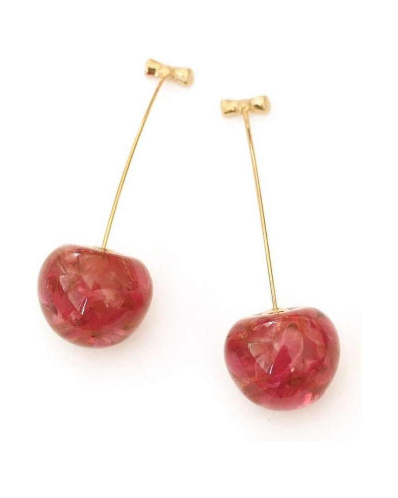 Kakyoin Cherry Dangle Earrings - Sweet and Lovely Fruit Earrings - Funny Gifts For Women and Girls Light red $7.94 Earrings