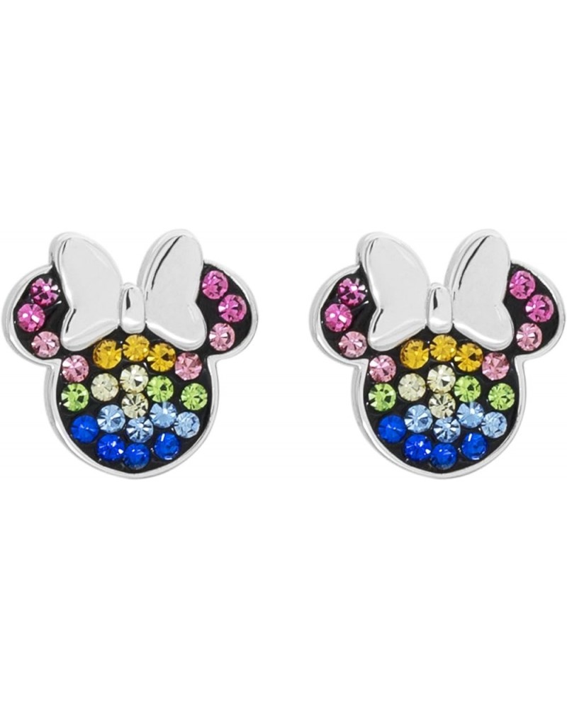 Minnie Mouse Sterling Silver Rainbow Crystal Stud Earrings Rainbow $25.19 Earrings