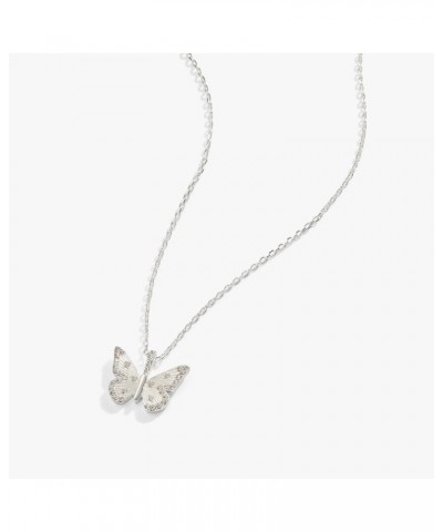 AA743723S,Precious, Butterfly and Crystal Adjustable Necklace,.925 Sterling Silver,Silver, Necklaces $31.67 Necklaces