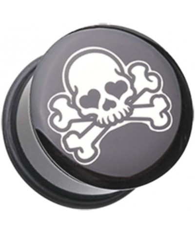 Pirate Emo Skull Single Flared Ear Gauge Plug 7/16" (11mm) $10.25 Body Jewelry