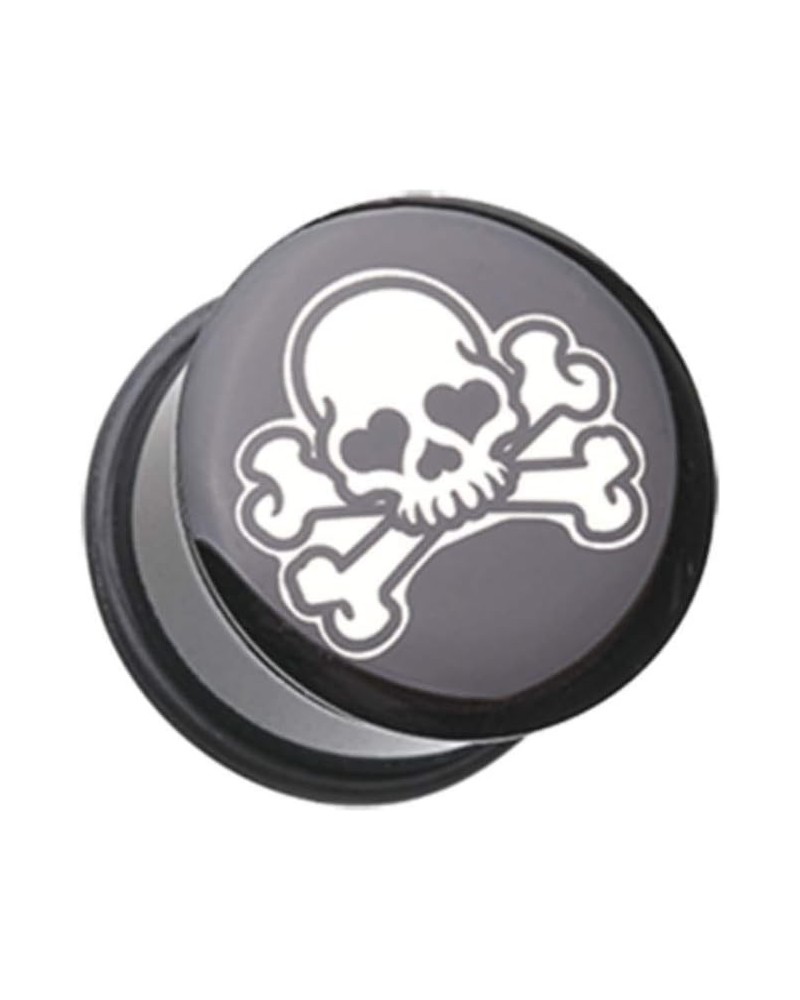 Pirate Emo Skull Single Flared Ear Gauge Plug 7/16" (11mm) $10.25 Body Jewelry