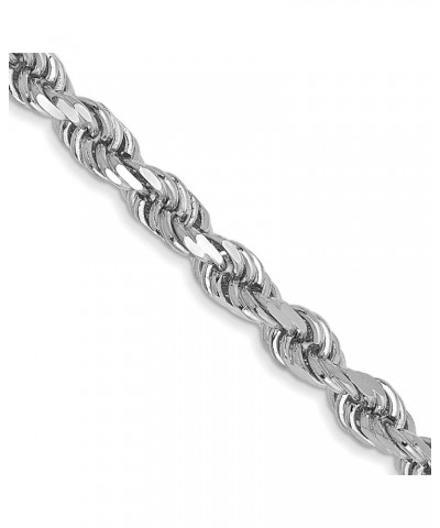 3mm 10k White Gold Solid Diamond Cut Rope Chain Necklace 22.0 Inches $743.59 Necklaces