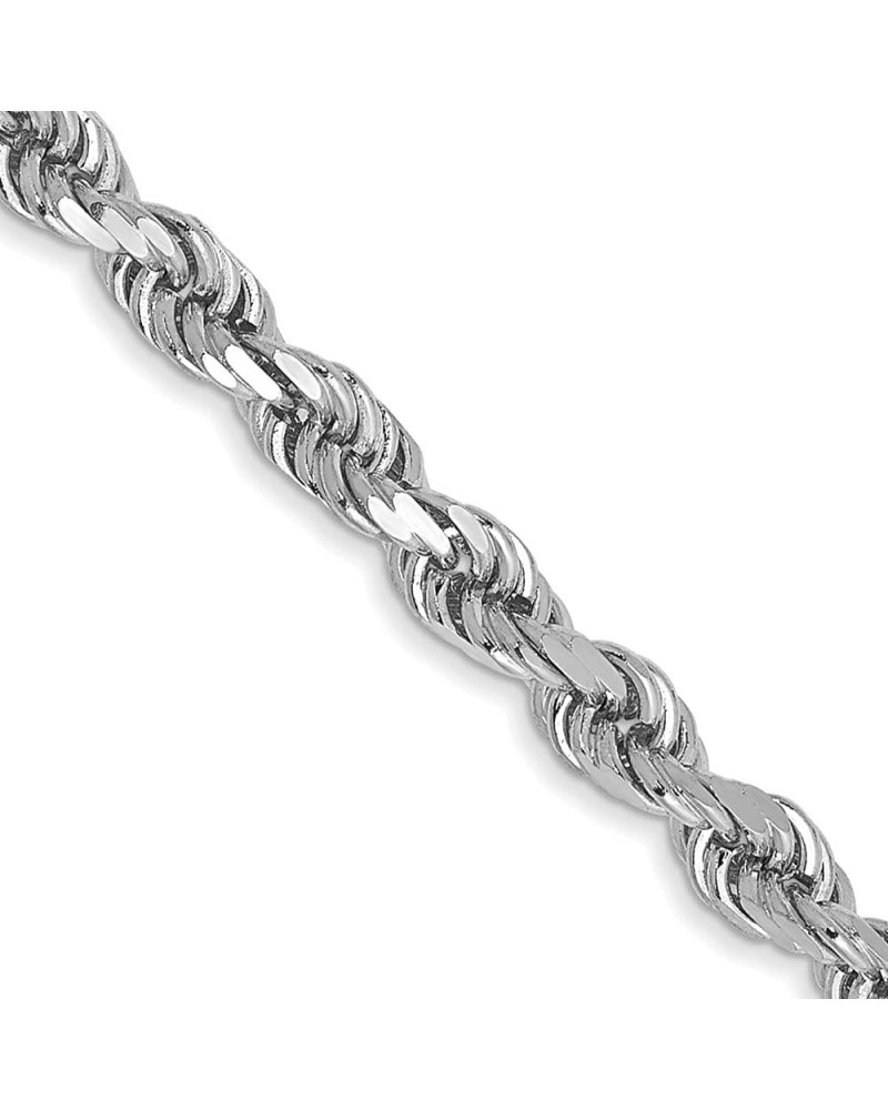 3mm 10k White Gold Solid Diamond Cut Rope Chain Necklace 22.0 Inches $743.59 Necklaces