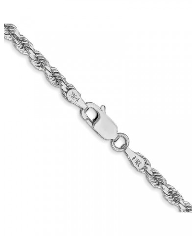 3mm 10k White Gold Solid Diamond Cut Rope Chain Necklace 22.0 Inches $743.59 Necklaces