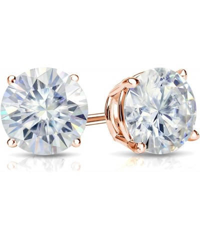 1/2 to 7 Carat Moissanite Round Stud Earrings in 14k Gold (J-K, TGW) 4-Prong Basket Push Back Rose Gold 2.5 carats $238.22 Ea...