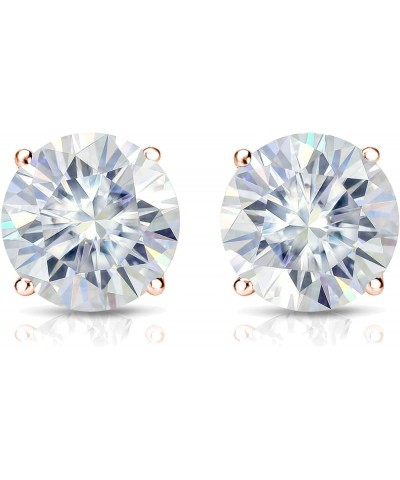 1/2 to 7 Carat Moissanite Round Stud Earrings in 14k Gold (J-K, TGW) 4-Prong Basket Push Back Rose Gold 2.5 carats $238.22 Ea...