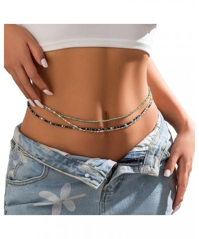 Women Sexy Layered Waist Chains Set Bikini Belly Body Chains Belt Boho Colorful Beach Waist Beads Chain Body Jewelry Type 2 $...