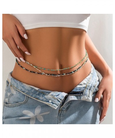 Women Sexy Layered Waist Chains Set Bikini Belly Body Chains Belt Boho Colorful Beach Waist Beads Chain Body Jewelry Type 2 $...