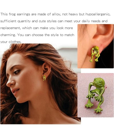 Silver Frog Earrings for Women Vintage Frogs Shaped Stud Earrings Cute Animal Earrings for Teens Girls Frog Jewelry Gifts for...