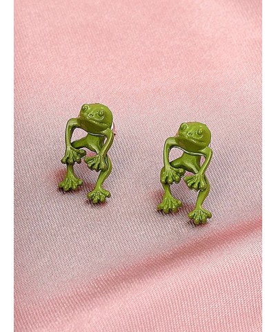 Silver Frog Earrings for Women Vintage Frogs Shaped Stud Earrings Cute Animal Earrings for Teens Girls Frog Jewelry Gifts for...