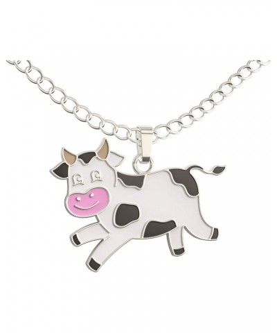 Cow Necklace – "Jump Over the Moon!" message Pendant – Cute Charm Gift for Any Women or Kid Who Loves Cows – Adjustable Chain...