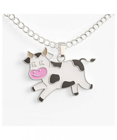 Cow Necklace – "Jump Over the Moon!" message Pendant – Cute Charm Gift for Any Women or Kid Who Loves Cows – Adjustable Chain...