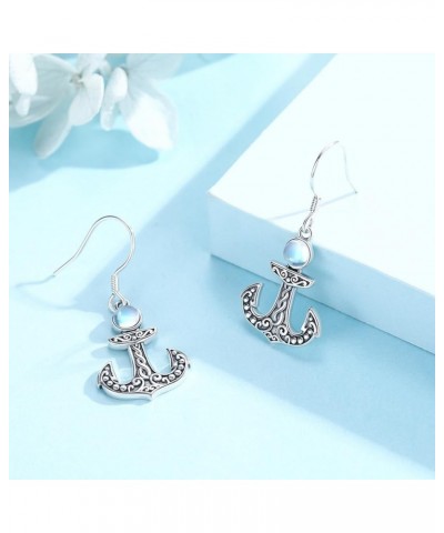 Anchor Jewelry Set 925 Sterling Silver Anchor Earrings Anchor Necklace Minimalist Hypoallergenic Nautical Dangle Earring Stud...