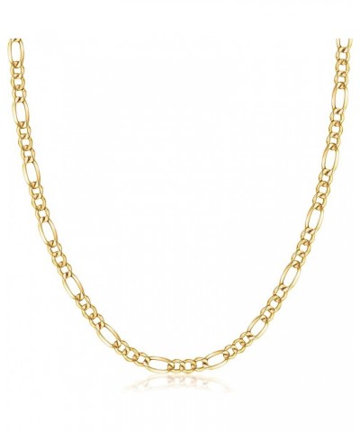 14K Yellow Gold 2.5mm, 3.5mm, 4.5mm, or 5.5mm Figaro Link Chain Necklace- Made in Italy- Multiple Lengths Available 18 4.5MM ...