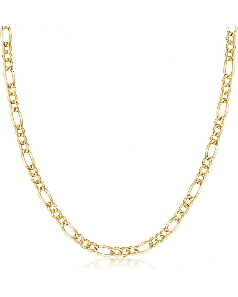 14K Yellow Gold 2.5mm, 3.5mm, 4.5mm, or 5.5mm Figaro Link Chain Necklace- Made in Italy- Multiple Lengths Available 18 4.5MM ...