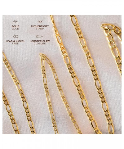 14K Yellow Gold 2.5mm, 3.5mm, 4.5mm, or 5.5mm Figaro Link Chain Necklace- Made in Italy- Multiple Lengths Available 18 4.5MM ...