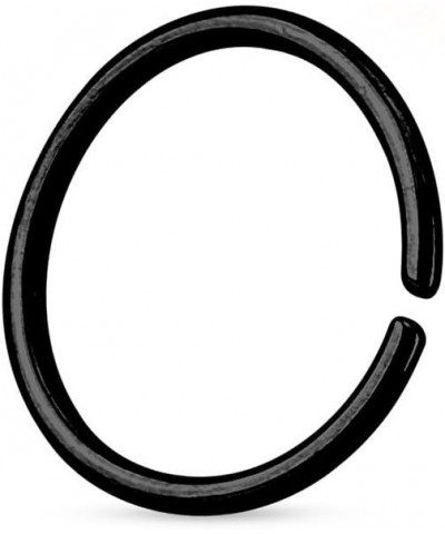 18G PVD Black Stainless Steel Seamless Hoop Ring (1/4" - 6mm) - Nose, Septum, Cartilage Ear Piercing $8.72 Body Jewelry