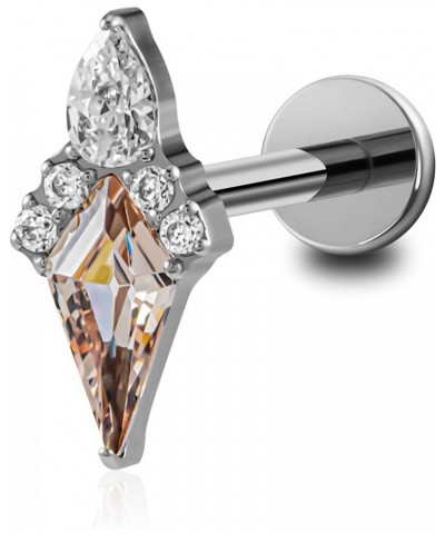 ASTM F136 Titanium 16G 6mm 8mm Piercing Jewelry Stud for Conch Helix Flat Lobe - FlatBack Cartilage Earring Stud, Hypoallerge...