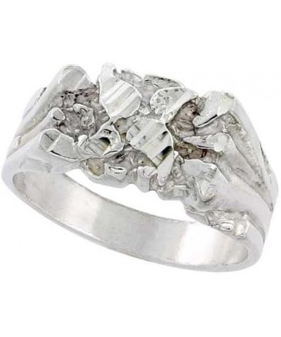 Sterling Silver Nugget Ring Diamond Cut Finish 3/8 inch wide, sizes 8 - 13 $23.45 Rings