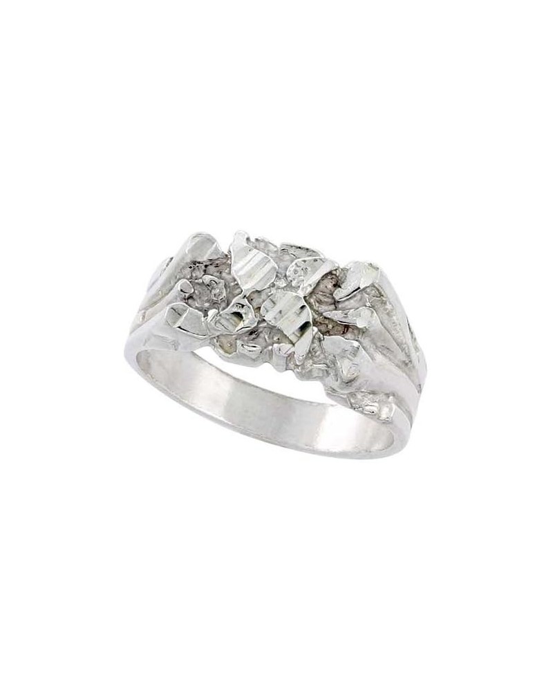 Sterling Silver Nugget Ring Diamond Cut Finish 3/8 inch wide, sizes 8 - 13 $23.45 Rings