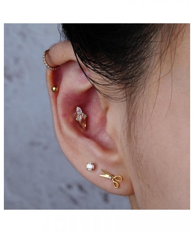 ASTM F136 Titanium 16G 6mm 8mm Piercing Jewelry Stud for Conch Helix Flat Lobe - FlatBack Cartilage Earring Stud, Hypoallerge...