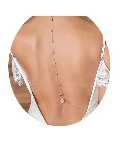 Long Crystal Back Necklace Body Chains for women Silver Wedding Cubic Zirconia Backdrop Necklace Festival Dress Body Jewelry ...