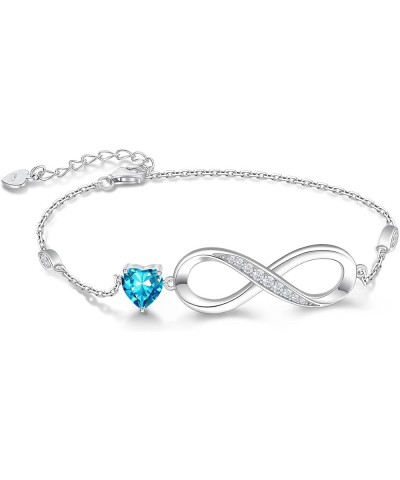 Infinity Love Heart Symbol Charm Bracelet for Women 925 Sterling Silver Adjustable Birthday Valentine's Day Christmas Jewelry...