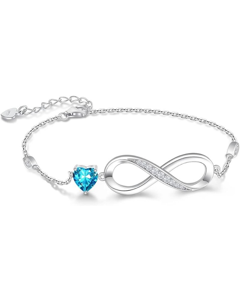 Infinity Love Heart Symbol Charm Bracelet for Women 925 Sterling Silver Adjustable Birthday Valentine's Day Christmas Jewelry...