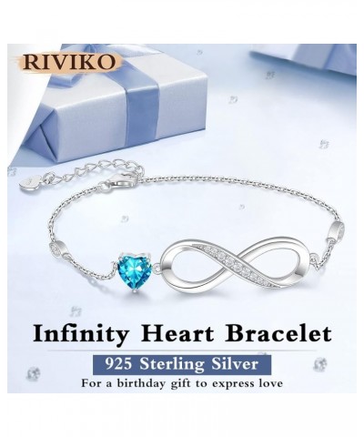 Infinity Love Heart Symbol Charm Bracelet for Women 925 Sterling Silver Adjustable Birthday Valentine's Day Christmas Jewelry...