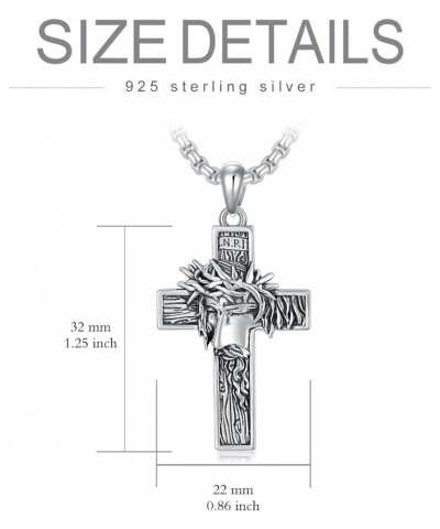 Cross Necklace for Men Women 925 Sterling Silver Celtic/Crucifix/Baseball/Wing Cross Pendant with Stainless Steel Chain Valen...