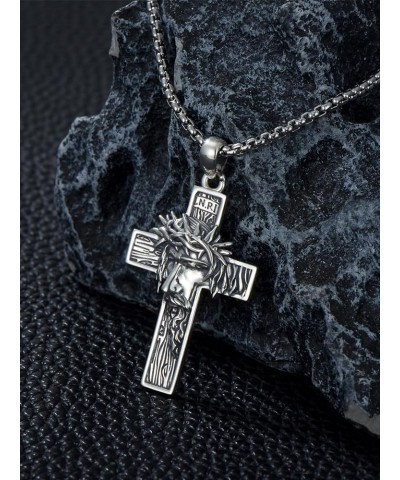 Cross Necklace for Men Women 925 Sterling Silver Celtic/Crucifix/Baseball/Wing Cross Pendant with Stainless Steel Chain Valen...