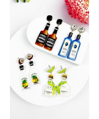 Exquisite Liquor Inspired Post Earrings - Drinks, Dangle, Cute, Light weight, Fashion Gin base metal $13.24 Earrings